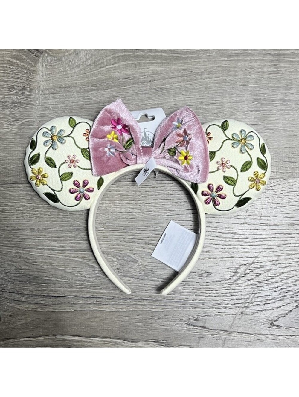 2026 BaubleBar Disney Parks MINNIE Mouse FLORAL Embroidered Bling Ears Headband